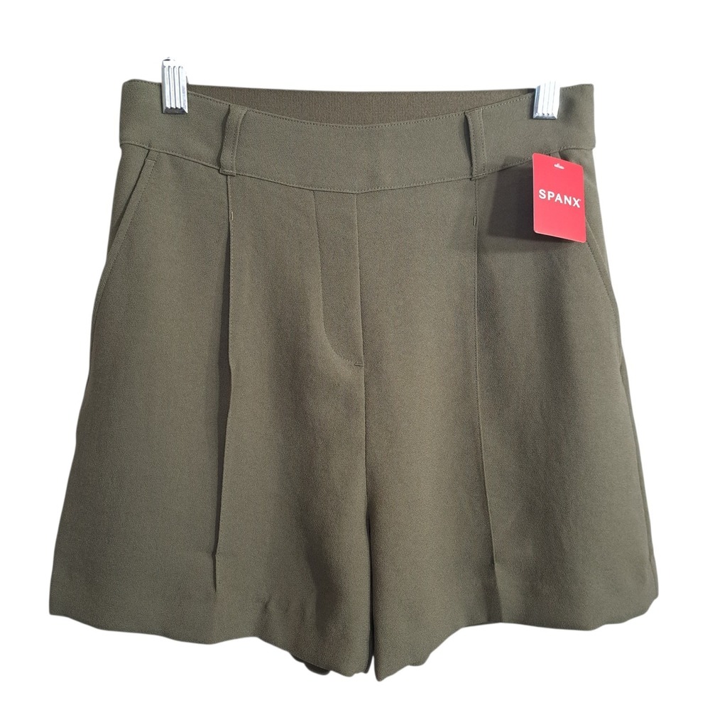 SPANX Women's Carefree Crepe Shorts 6" Midnight‎ Olive Green Size S/CH/P